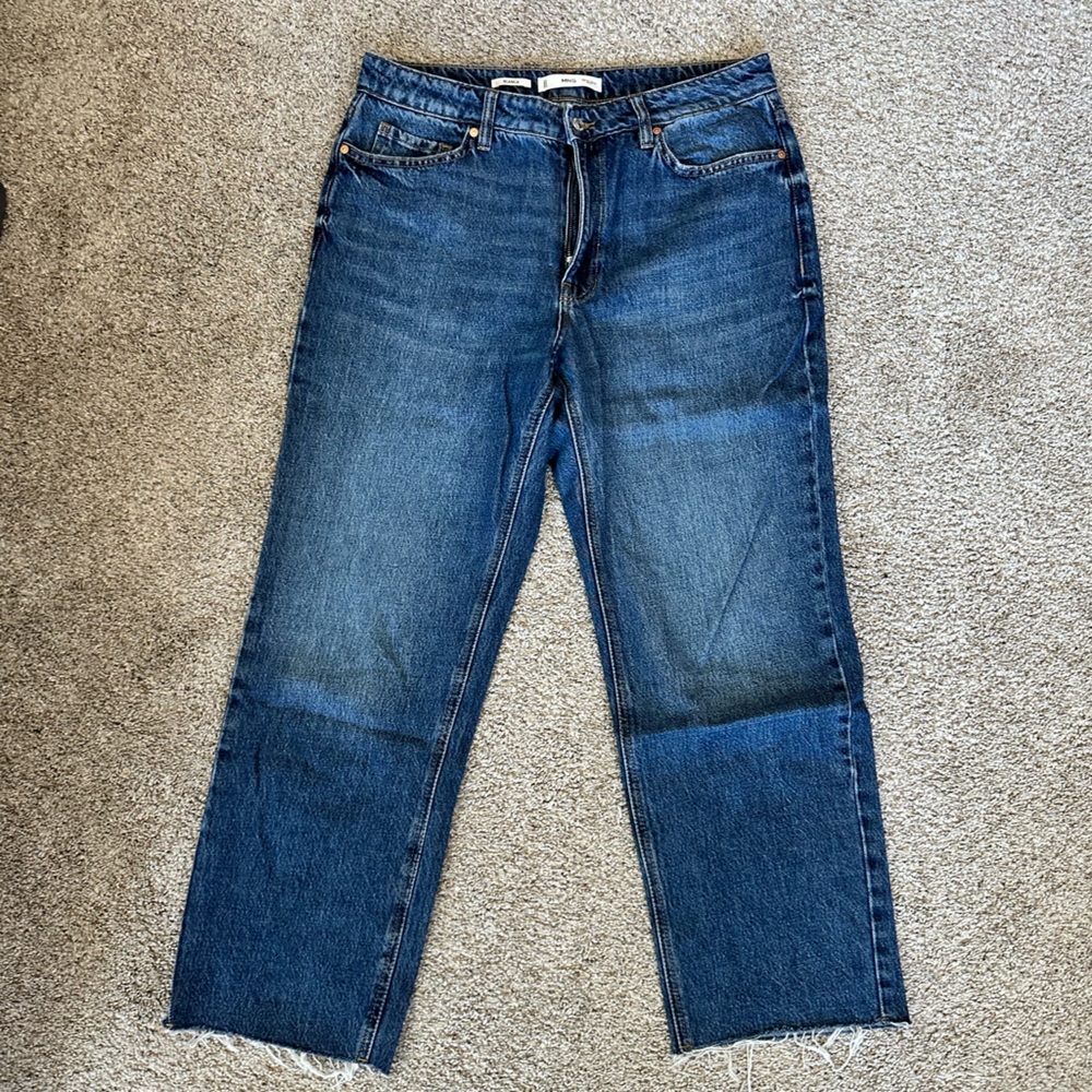 Mango Women's Straight Leg Jeans - Dark Blue